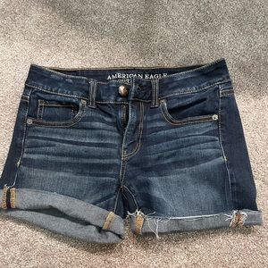 Dark Blue Midi Jean shorts